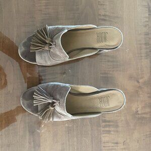Jildor Tan Suede with Tassle Slide Size 7